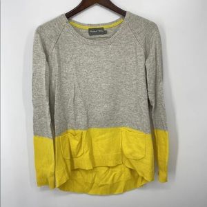 MICHAEL STARS Cashmere Sweater Size 1 Small Womens Wool Blend Gray Yellow